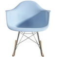 thumbnail image 1 of 2xhome Blue Mid Century Molded Shell Designer Plastic Rocking Chair Armchair Arm Chair Patio Lounge Garden Nursery Living Room Rocker Replica Decor DSW Chrome Eiffel, Set of 1, 1 piece, 1 of 7