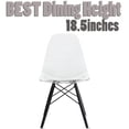 thumbnail image 1 of 2xhome Clear Transparent Crystal Mid Country Modern Glam Molded Shell Plastic Chair Side No Arms Wheels Armless Dark Wood Wooden Eiffel for Dining Room Bedroom Kitchen DSW Desk, Set of 1, 1 piece, 1 of 2
