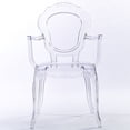 thumbnail image 1 of 2xhome Clear Transparent Modern Ghost Chair Armchair Vanity Dining Room Lounge Acrylic Molded Mirrored Furniture Desk Vanity Dining With Arms Armchair Accent Desk Work Room Office, Set of 1, 1 piece, 1 of 7