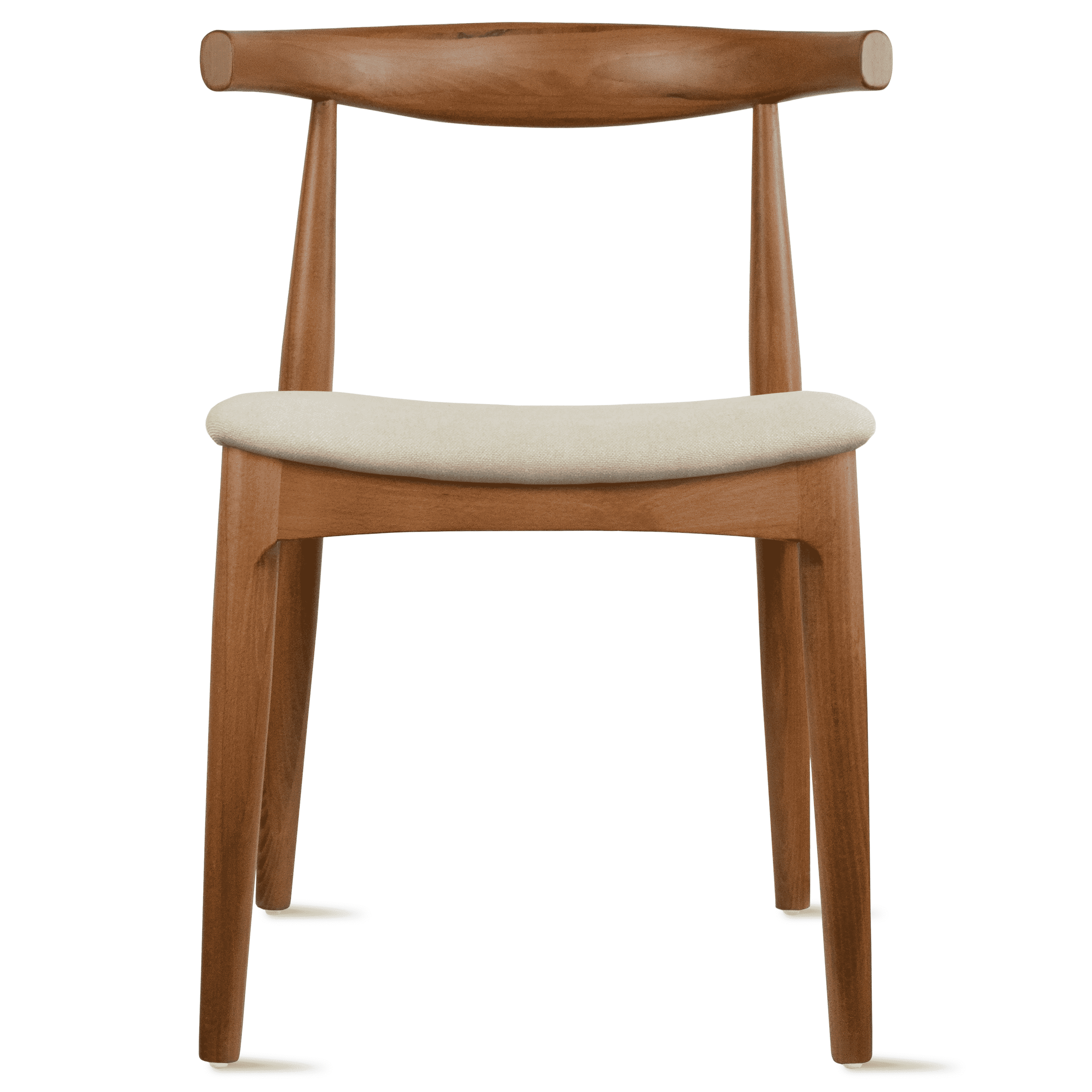 2xhome Contemporary Farmhouse Real Solid Wood Cloth Cushion Seat Dining Chairs Elbow Side Chair (Espresso-Beige Seat), Set of 1, 1 piece