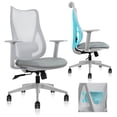 thumbnail image 1 of 2xhome Ergonomic Office Desk Chair High Back Mesh | Adjustable Lumbar Support, Light Gray, Set of 1, 1 piece, 1 of 12