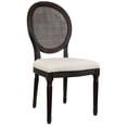 thumbnail image 1 of 2xhome - French Chic Vintage Style Dining Side Chair With Upholstered Linen Welted Fabric And Elegant Natural Rustic Wood Frame - Rattan Wicker Oval Back, Set of 1, 1 piece, 1 of 14