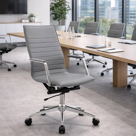 2xhome Ergonomic Executive Office Chair with High Back Arm Rest Tilt Adjustable Height With Wheels Swivel Home Office Task Chair, Grey, Set of 1, 1 piece