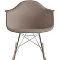 thumbnail image 1 of 2xhome Grey Mid Century Molded Shell Designer Plastic Rocking Chair Armchair Arm Chair Patio Lounge Garden Nursery Living Room Rocker Replica Decor DSW Chrome Eiffel, Set of 1, 1 piece, 1 of 2