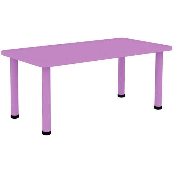 2xhome - Kids Table Height Adjustable 18.25 inches to 19.25 inches - Square Shaped Plastic Activity Table with Metal Legs for Preschool School Learn Play 24” x 24” - Purple, Set of 1, 1 piece