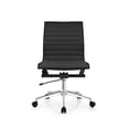thumbnail image 1 of 2xhome - Mid Back Height Modern Home Office Chair, Ribbed PU Leather Seat with Swivel Tilt Adjustable Ergonomic Computer Desk Chair, Conference Chair, Black, Set of 1, 1 piece, 1 of 14