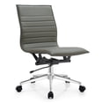 thumbnail image 1 of 2xhome - Mid Back Height Modern Home Office Chair, Ribbed PU Leather Seat with Swivel Tilt Adjustable Ergonomic Computer Desk Chair, Conference Chair, Gray, Set of 1, 1 piece, 1 of 14