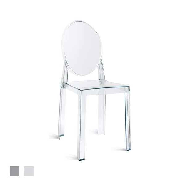 2xhome Mid Century Modern Dining Room Side Chair, Transparent Ghost Accent Armless Lounge Chair, Clear, Set of 1, 1 piece