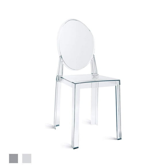 2xhome Mid Century Modern Dining Room Side Chair, Transparent Ghost Accent Armless Lounge Chair, Clear, Set of 1, 1 piece