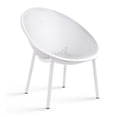thumbnail image 1 of 2xhome Mid-Century Modern Plastic Lounge Chair Plastic Legs with Breathable Perforated Egg Shaped Seat for Indoor/Outdoor Use, White, Set of 1, 1 piece, 1 of 14