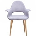 thumbnail image 1 of 2xhome Mid Century Modern Upholstered Fabric Organic Accent Living Room Dining Arm Chair with Natural Wooden Legs, Gray, Set of 1, 1 piece, 1 of 2