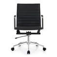 thumbnail image 1 of 2xhome Mid Century Office Swivel Task Chair With Arms Wheels Modern Black Desk Chair Ergonomic Mid back PU Leather Arm Rest Adjustable Height, Set of 1, 1 piece, 1 of 14