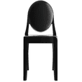 thumbnail image 1 of 2xhome Modern Contemorary Dining Ghost Side Chair Stackable Victorian Acrylic Plastic Vanity Chair, Black, Set of 1, 1 piece, 1 of 9