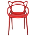 thumbnail image 1 of 2xhome Eclectic Retro Pop Art Plastic Dining Arm Chair, Stackable Indoor Outdoor Patio Side Chair, Weather-Resistant Seating for Kitchen, Restaurant, Balcony, Porch, Yard, Red, 1 of 6