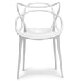 thumbnail image 1 of 2xhome Scandinavian Minimalist Modern Farmhouse Plastic Dining Arm Chair, Stackable Indoor Outdoor Patio Side Chair, Weather-Resistant Seating for Kitchen, Restaurant, Balcony, Porch, Yard, White, 1 of 9