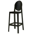 thumbnail image 1 of 2xhome Modern Contemporary Dining Barstool 30" Seat Height Plastic Armless Stool with Legrest, Black, 1 of 5
