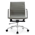 thumbnail image 1 of 2xhome Modern Office Desk Chair | PU Leather Ribbed Back | Adjustable Height, Tilt Lock, Gray, Set of 1, 1 piece, 1 of 14