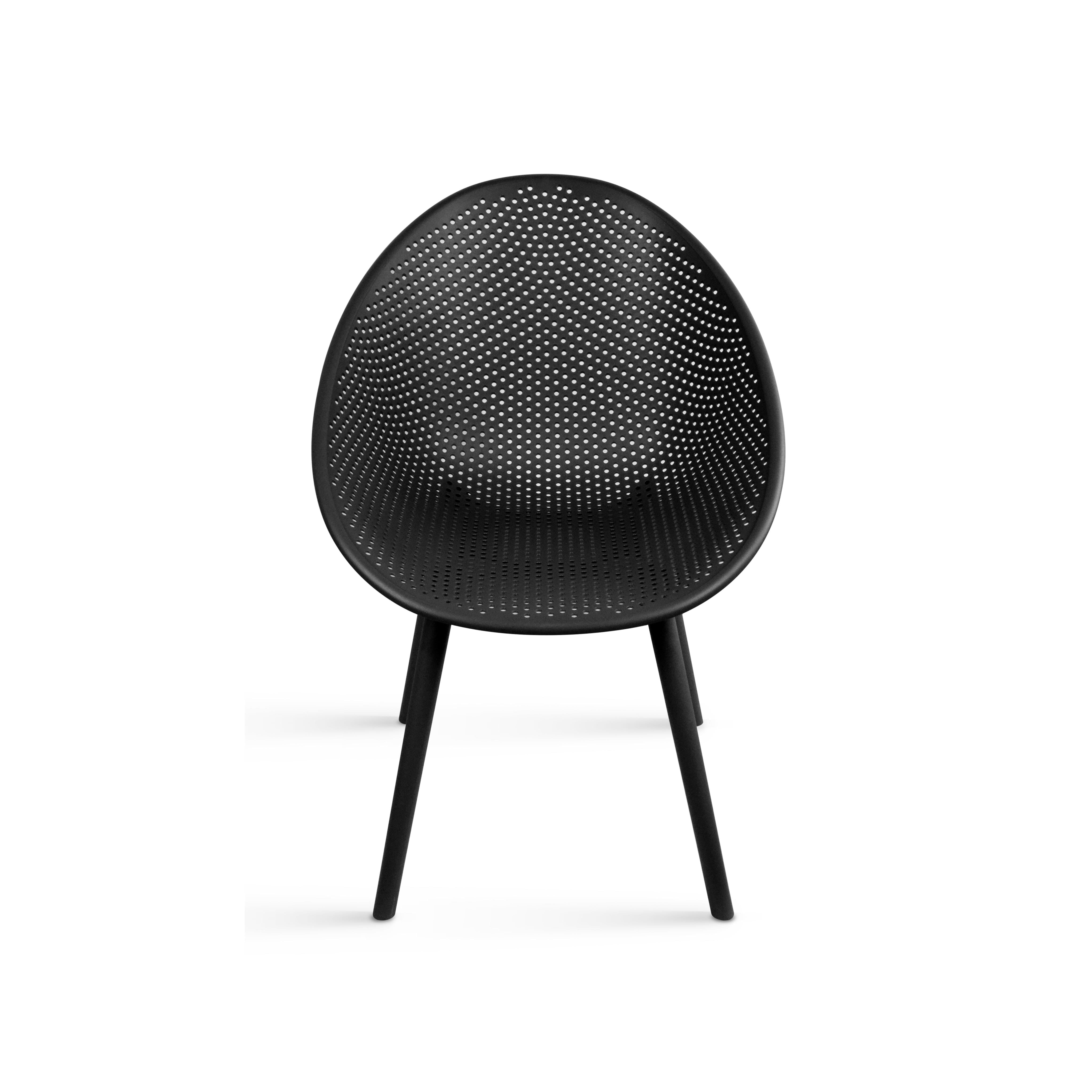 2xhome Modern Perforated Egg-Shaped Dining Accent Chairs