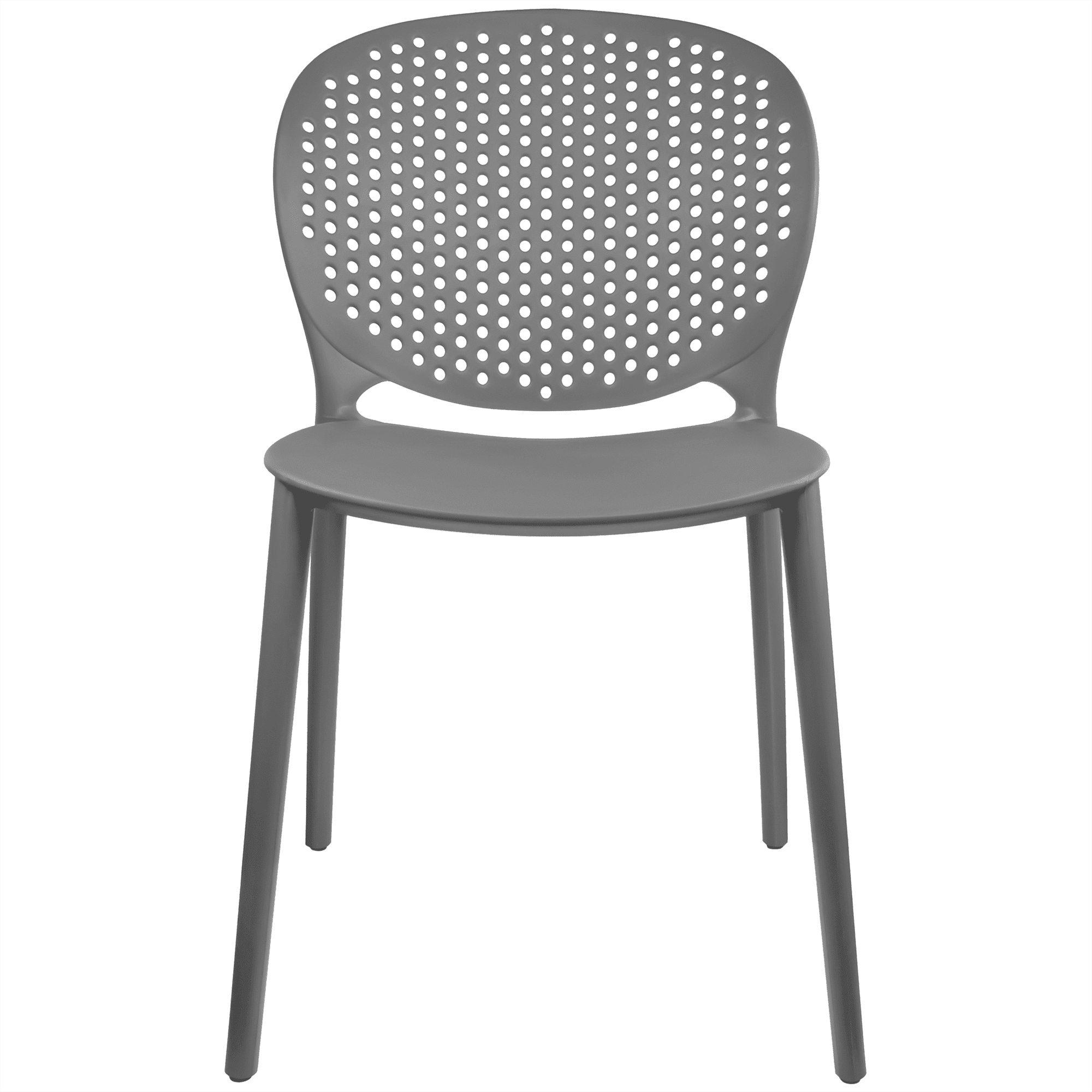 Dark Gray Armless Plastic Indoor Outdoor Dining Chair
