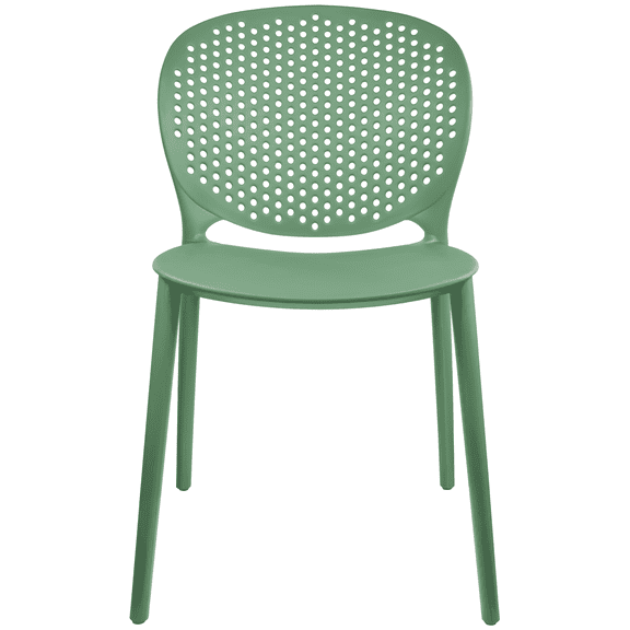 2xhome Modern Pool Patio Chair, Contemporary Plastic Armless Dining Accent Side Chair for Indoor or Outdoor Use, Green, Set of 1, 1 piece