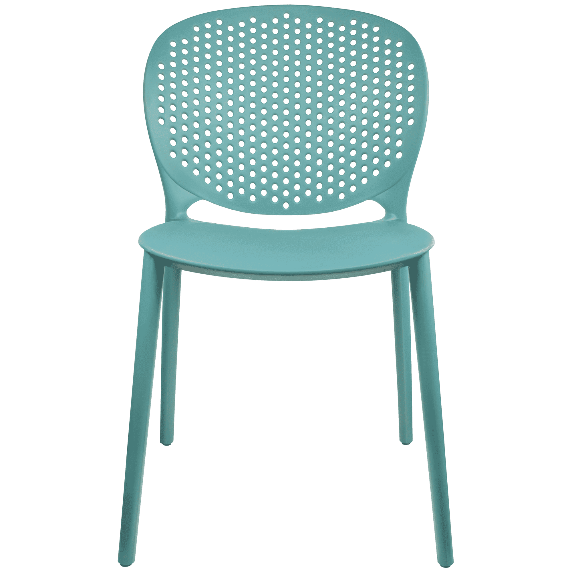 Aqua Plastic Armless Dining Chair for Indoor/Outdoor Use