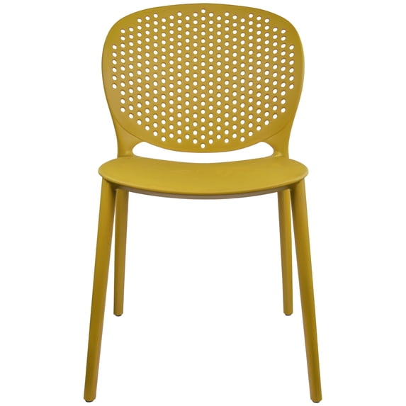 2xhome Modern Pool Patio Chair, Contemporary Plastic Armless Dining Accent Side Chair for Indoor or Outdoor Use, Yellow, Set of 1, 1 piece