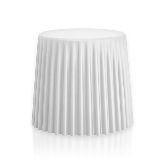 2xhome Modern Stackable Stool Chair | Versatile Plastic Molded Coffee Table Ottoman | Weather Resistant for Indoor Outdoor Use (White), Set of 1, 1 piece