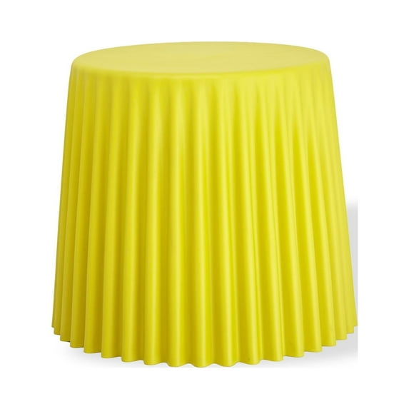 2xhome Modern Stackable Stool Chair | Versatile Plastic Molded Coffee Table Ottoman | Weather Resistant for Indoor Outdoor Use, Yellow, Set of 1, 1 piece