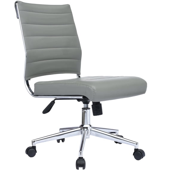 2xhome PU Leather Mid Back Task Chair with Adjustable Height Lumbar Support, Multiple Colors, Set of 1, 1 piece