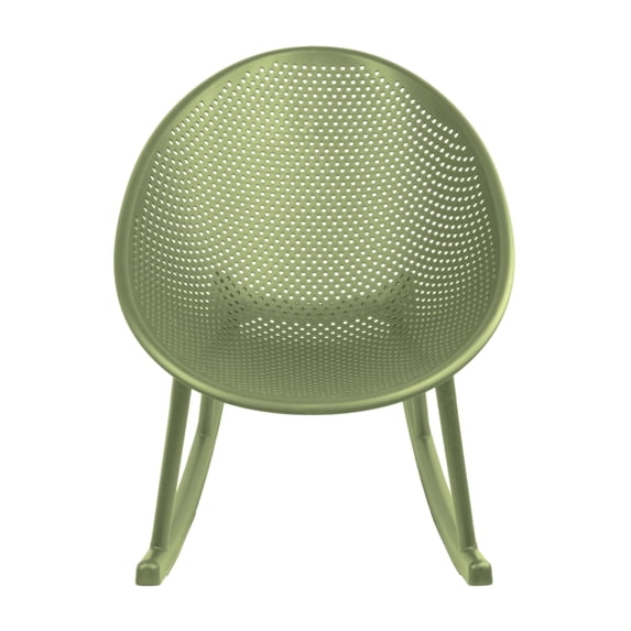 2xhome Mid-Century Modern Tropical Patio Rocking Chairs, Egg-Shaped Lounge Rockers, All-Weather Plastic Indoor Outdoor Accent Chairs with Breathable Perforated Design for Patio, Balcony, Sunroom