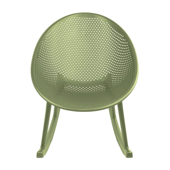 2xhome Patio Rocking Chair | Oval Egg Shaped Lounge Rocker | All Weather Plastic | Modern Accent Side Chair for Indoor or Outdoor Use, Green, Set of 1, 1 piece