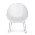 thumbnail image 1 of 2xhome Patio Rocking Chair | Oval Egg Shaped Lounge Rocker | All Weather Plastic | Modern Accent Side Chair for Indoor or Outdoor Use, White, Set of 1, 1 piece, 1 of 11