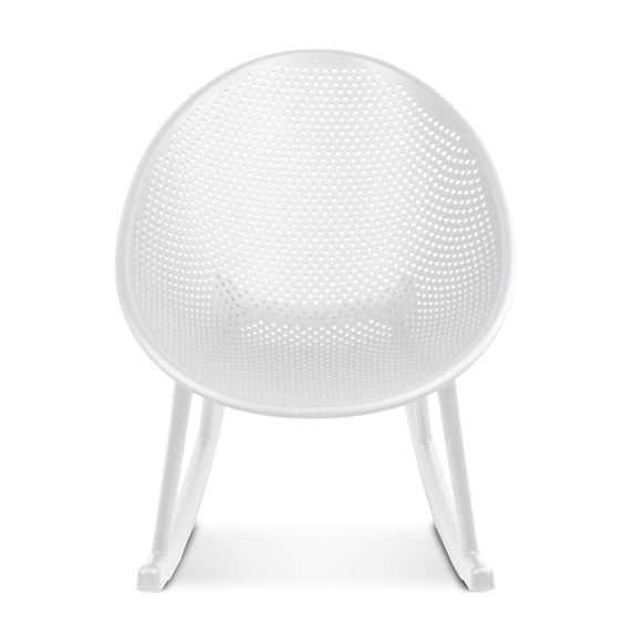 2xhome Patio Rocking Chair | Oval Egg Shaped Lounge Rocker | All Weather Plastic | Modern Accent Side Chair for Indoor or Outdoor Use, White, Set of 1, 1 piece