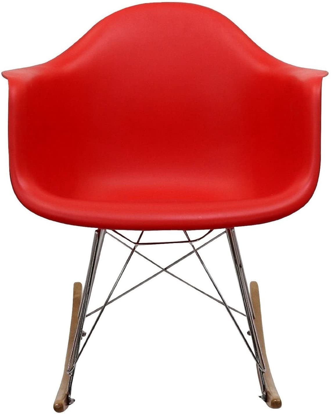 Red Rocking Chair Medium 2xhome Red Mid Century Molded Shell Designer Plastic Rocking Chair ...