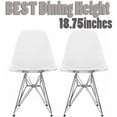 thumbnail image 1 of 2xhome Set of 2 Clear Desk Chair Mid Century Modern Plastic Molded Shell Assembled Chairs Chrome Wire Metal Eiffel Side Armless No Arms DSW for Work Office Dining Living Kitchen Bedroom, 1 of 7