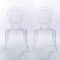 thumbnail image 1 of 2xhome Set of 2 Clear Plastic Stackable Acrylic Ghost Chair Glam Modern Mid Century Contemporary No Arm Side Chair With Back Dining Accent Transparent Designer Desk Writing Office Bedroom Outdoor, 1 of 8