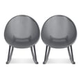 thumbnail image 1 of 2xhome Set of 2 Modern Oval Chairs, Contemporary Accent Lounge Chairs with Perforated Breathable Egg Shaped Pod Seat for Kitchen, Dining, Patio, Indoor Outdoor, Grey, 1 of 11