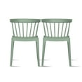 thumbnail image 1 of 2xhome Set of 2 Stackable Patio Chairs | Spindle Slat Back | Weather Resistant Molded Plastic | Lightweight Space Saving Elbow Design for Dining, Kitchen, Indoor, Outdoor, Green, 1 of 7