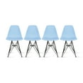 thumbnail image 1 of 2xhome Set of 4 Blue Modern Industrial Molded Shell Assembled Chairs Chrome Wire Black Metal Eiffel Side Armless No Arms With Back DSW for Desk Work Office Dining Living Kitchen Bedroom Home, 1 of 3