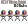 thumbnail image 1 of 2xhome Set of 4 Patchwork A Modern Industrial Molded Shell Assembled Chairs Chrome Wire Black Metal Eiffel Side Armless No Arms With Back DSW for Desk Work Office Dining Living Kitchen Bedroom Home, 1 of 1