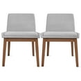 thumbnail image 1 of 2xhome Set of 2 Brown Wood Leg Dining Room Chair with Gray Cushion Back & Upholstered Seat, 1 of 9