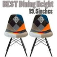 thumbnail image 1 of 2xhome - Set of 2 Fabric Patchwork Sam - Fabric Side Black Dark Wood Legs Eiffel Dining Room Chair - Lounge Chair No Arm Armless Less Chairs Seats, 1 of 3