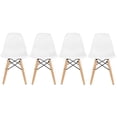 thumbnail image 1 of 2xhome Set of 2 Kids Size Plastic Toddler Chairs with Natural Wooden Dowel Legs, White, 1 of 11