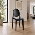 thumbnail image 1 of 2xhome Set of 2 Modern Contemorary Dining Ghost Side Chairs Stackable Victorian Acrylic Plastic Vanity Chairs, Black, 1 of 9