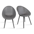 thumbnail image 1 of 2xhome Set of 2 Modern Perforated Egg-Shaped Dining Accent Chairs, Breathable Polka Dot Bowl Pod Pattern for Indoor or Outdoor Use, Gray, 1 of 12