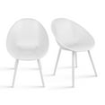 thumbnail image 1 of 2xhome Set of 2 Modern Perforated Egg-Shaped Dining Accent Chairs, Breathable Polka Dot Bowl Pod Pattern for Indoor or Outdoor Use, White, 1 of 11