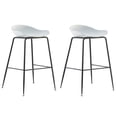 thumbnail image 1 of 2xhome - Set of 2 White 28" Seat Height Black Molded Plastic Bar Stool Modern Barstool Counter Stools with Backs and armless Metal Legs, 1 of 7