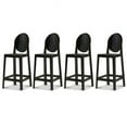 thumbnail image 1 of 2xhome Set of 4 25" Seat Height Kitchen Barstools, Modern Ghost Accent Side Armless Counter Stools With Back, Black, 1 of 8