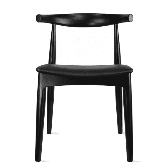 2xhome Wooden Farmhouse Dining Chair with PU Leather Seat Cushion, Mid Century Accent Chair for Kitchen, Dining Room, or Office, Black