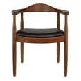 thumbnail image 1 of 2xhome Solid Wood Farmhouse Dining Chair with PU Leather Cushion Seat - Kennedy Presidential Modern Accent Armchair for Kitchen Dining Room or Office, Espresso, 1 of 10
